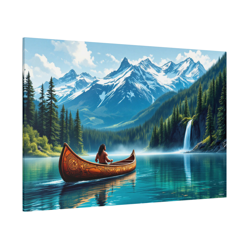 Canoe Mountain Canvas Wall Art