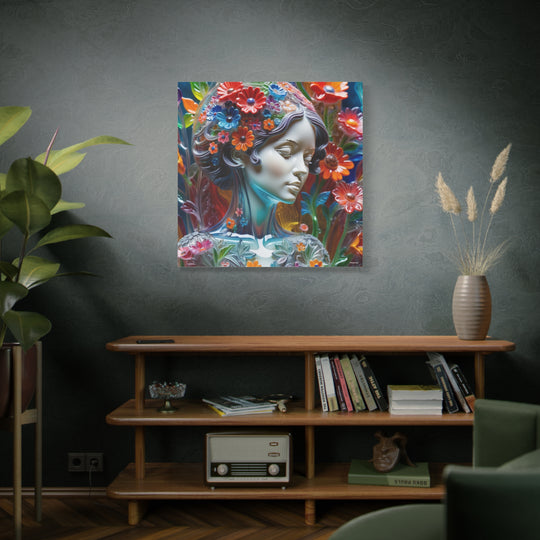 Floral Woman Canvas Wall Art