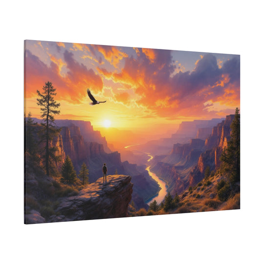 Eagle Flight at Dawn Canvas Wall Art