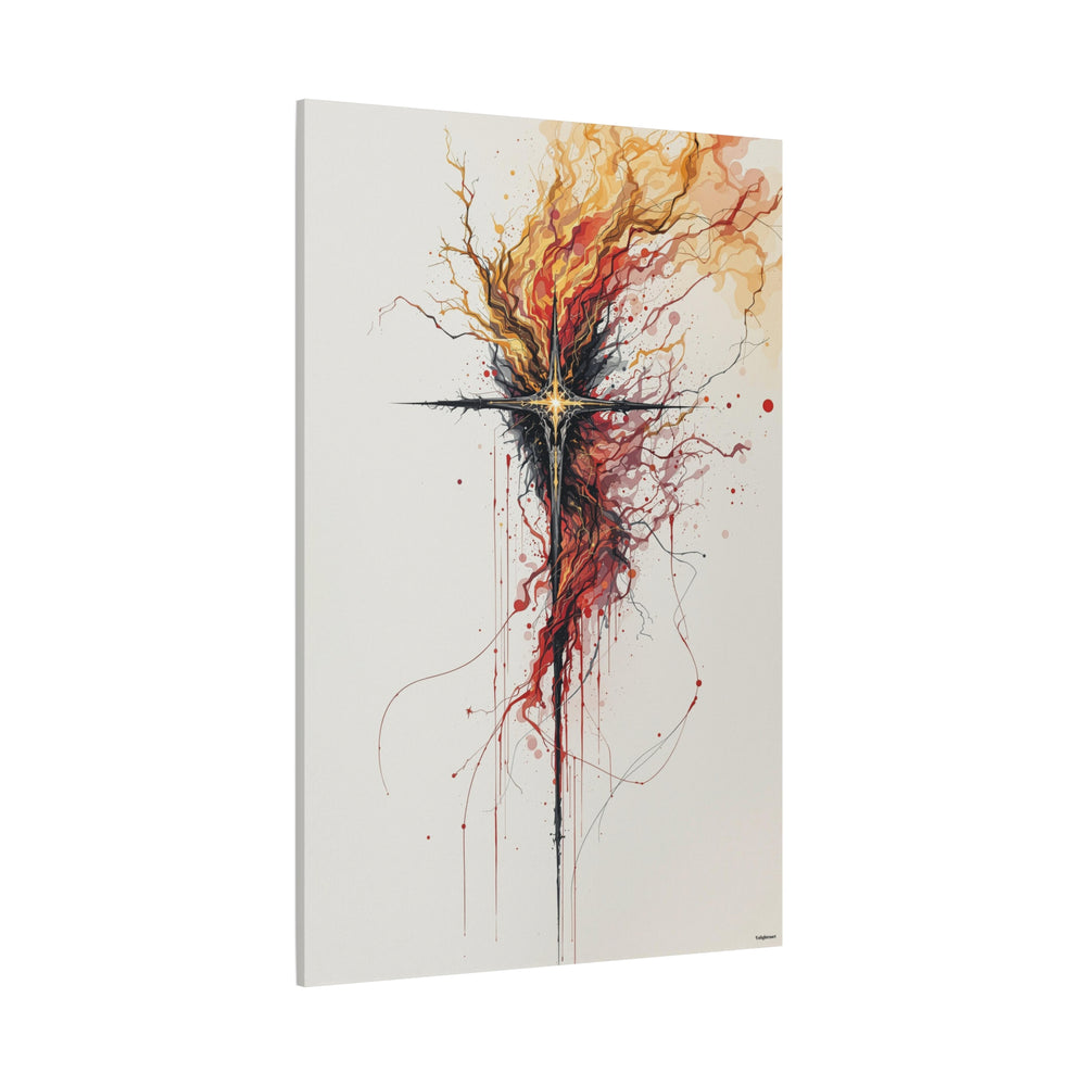 Flamebound Cross Canvas Art