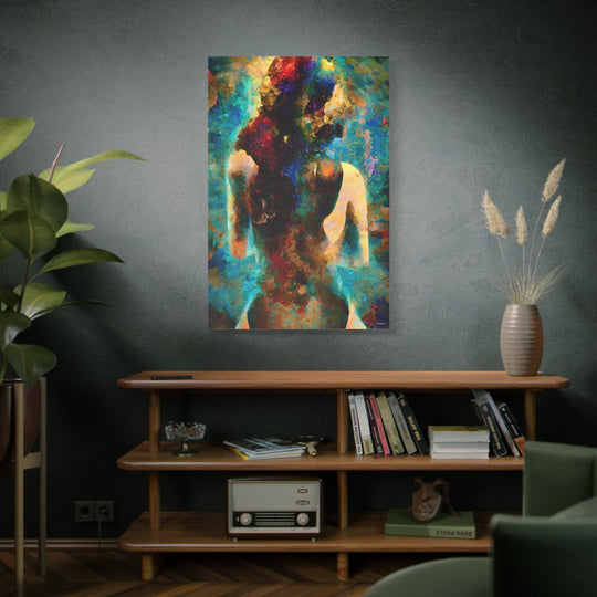 Colourful Female Silhouette Canvas Wall Art