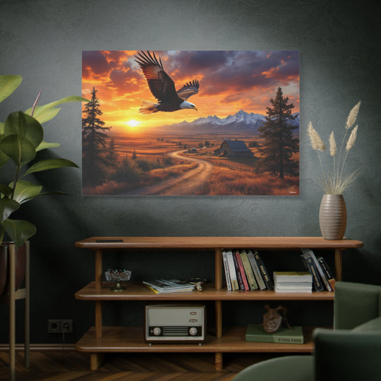 Eagle Sunset Canvas Art