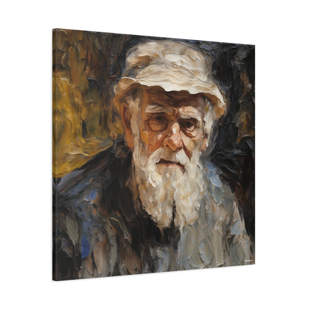 Elderly Man Portrait Canvas Wall Art