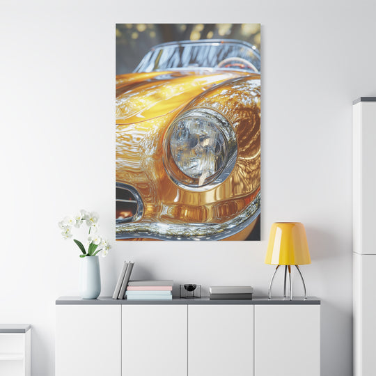 Chrome and Gold Car Canvas Art