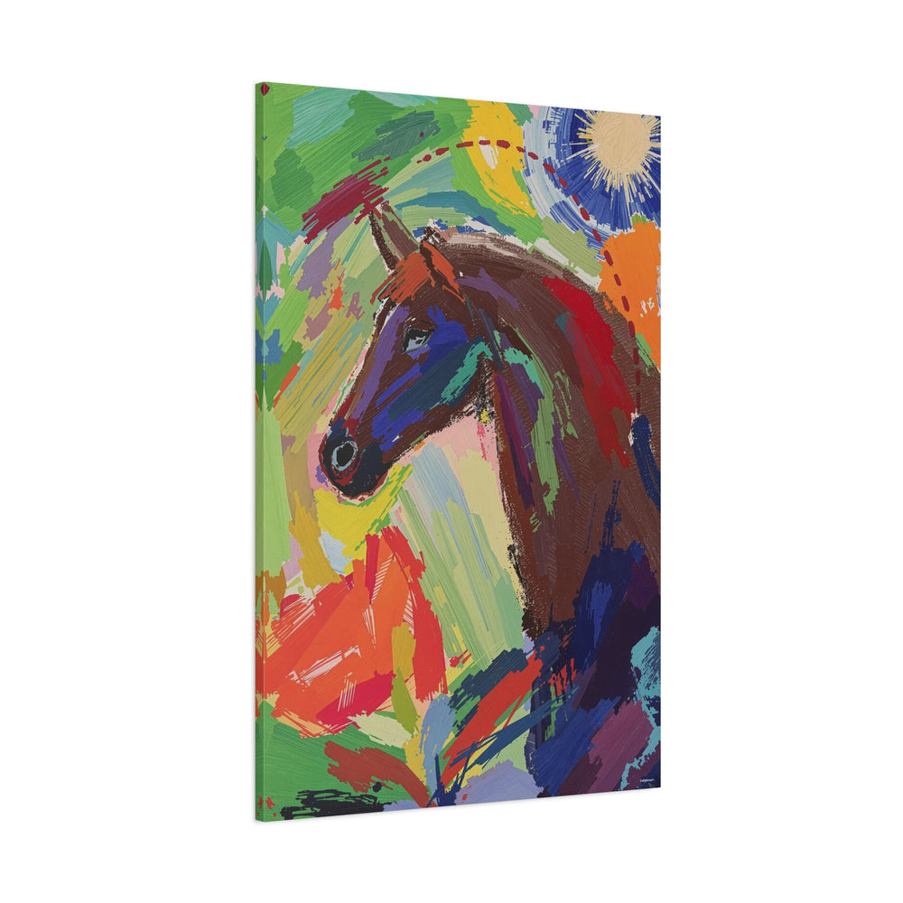 Colourful Horse Portrait Canvas Wall Art