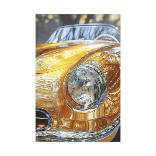 Chrome and Gold Car Canvas Art