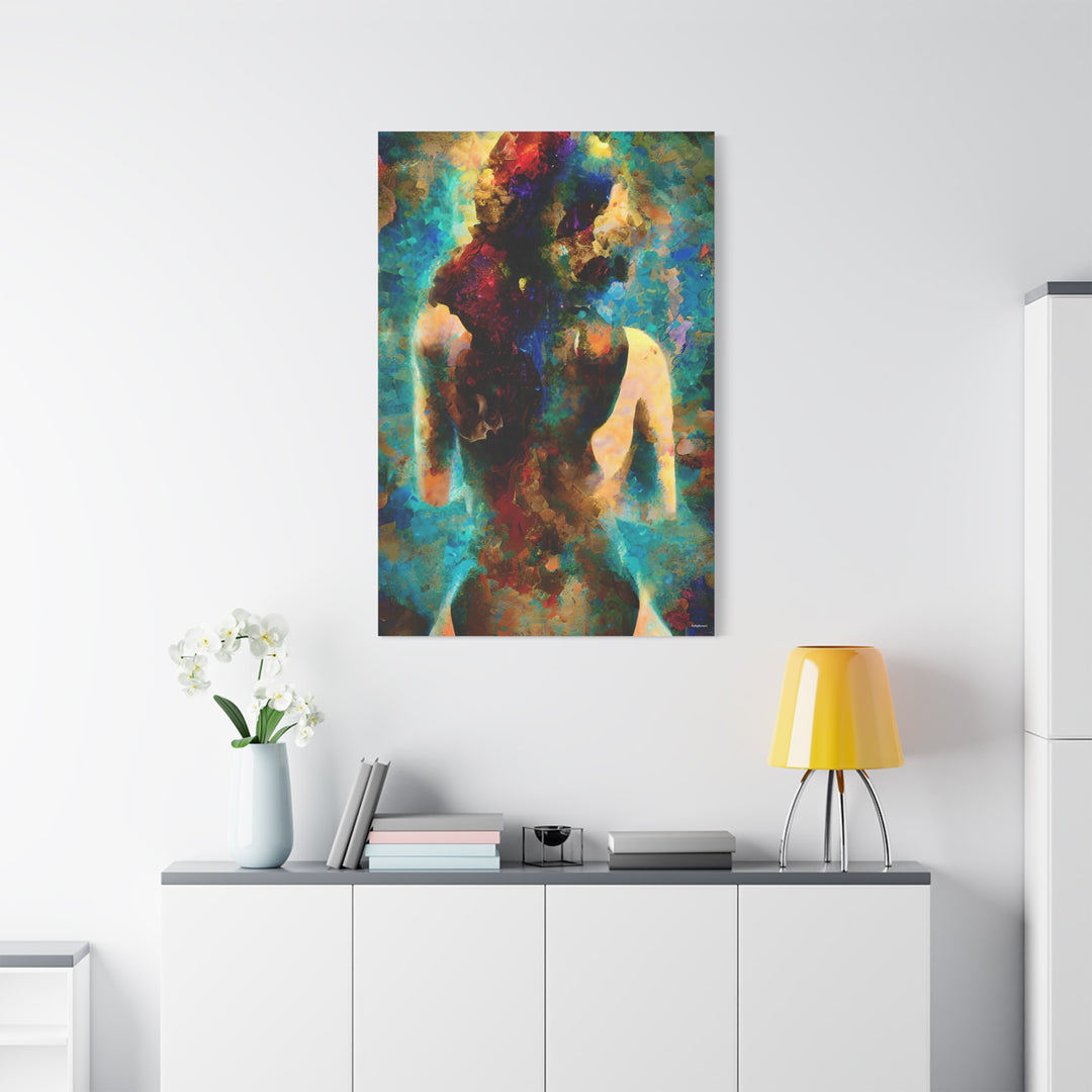 Colourful Female Silhouette Canvas Wall Art