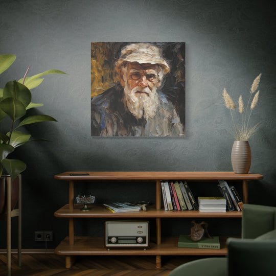 Elderly Man Portrait Canvas Wall Art
