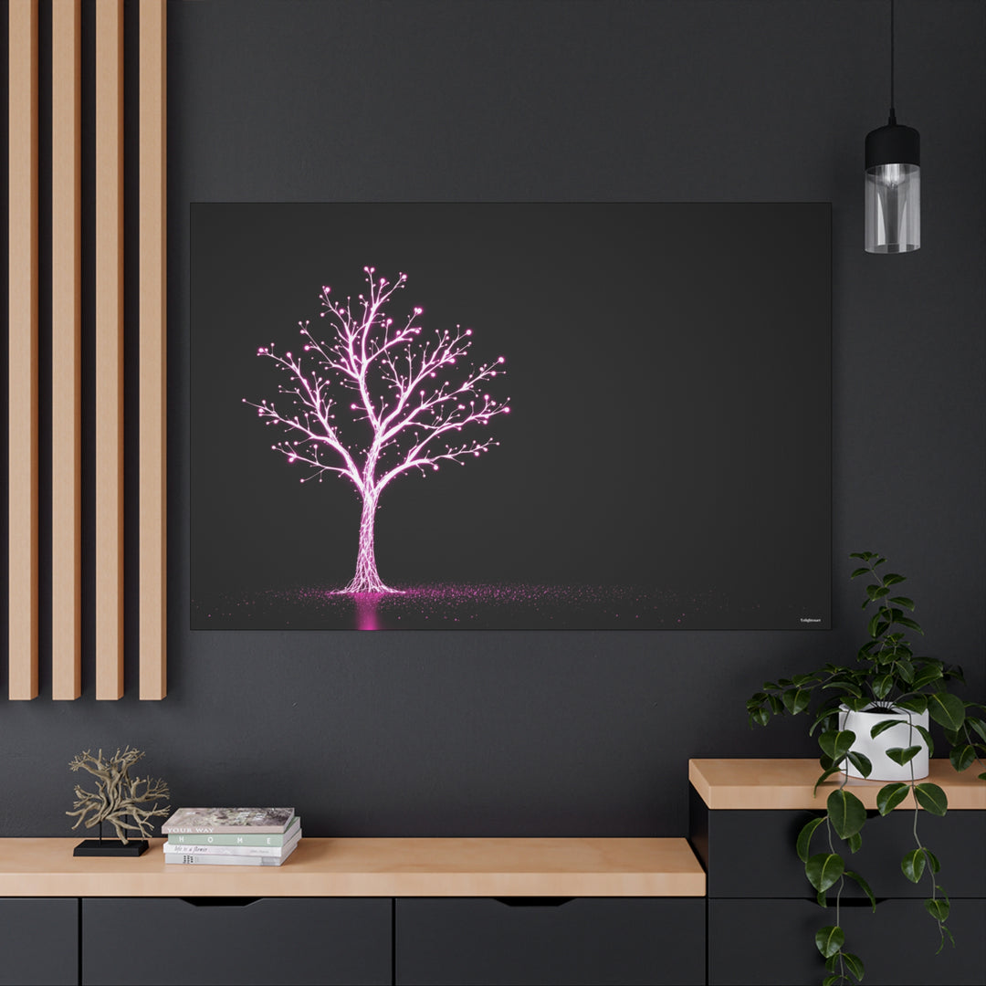 Digital Tree of Light Canvas Wall Art