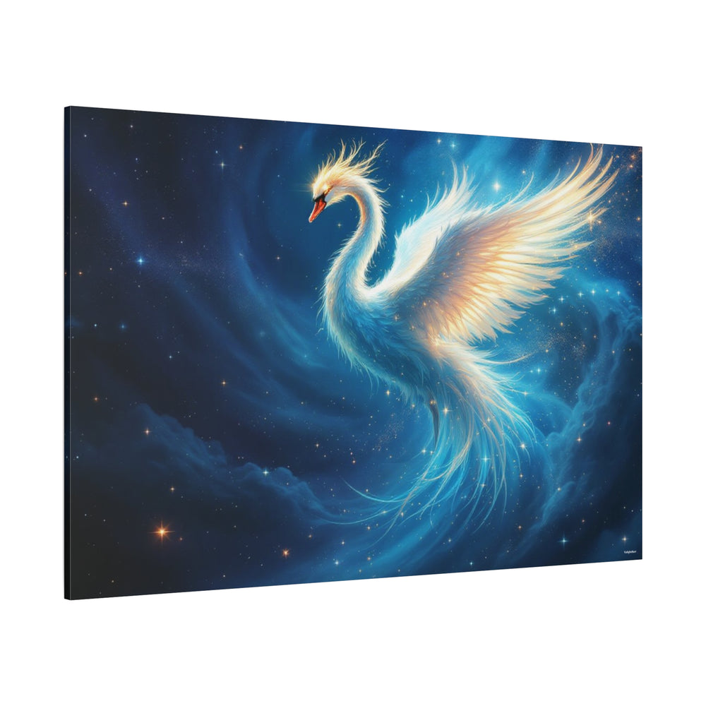 Celestial Swan of Serenity Canvas Wall Art